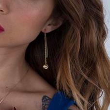 Pendientes Hilo Perla Gold.