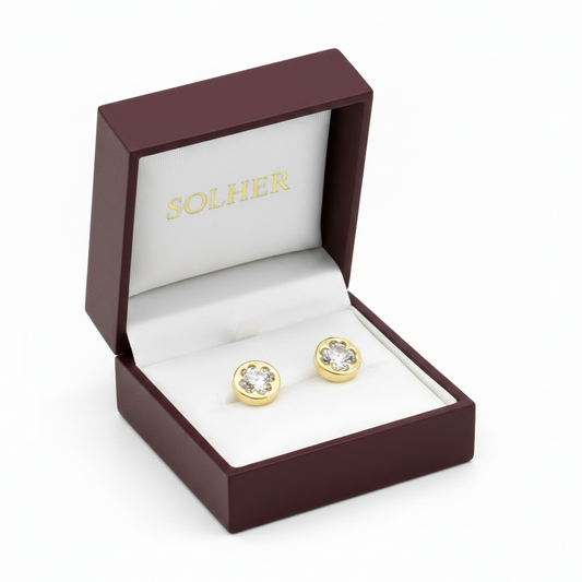 Pendientes Circon Flor.