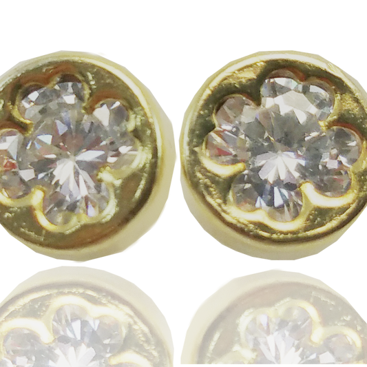 Pendientes Circon Flor.