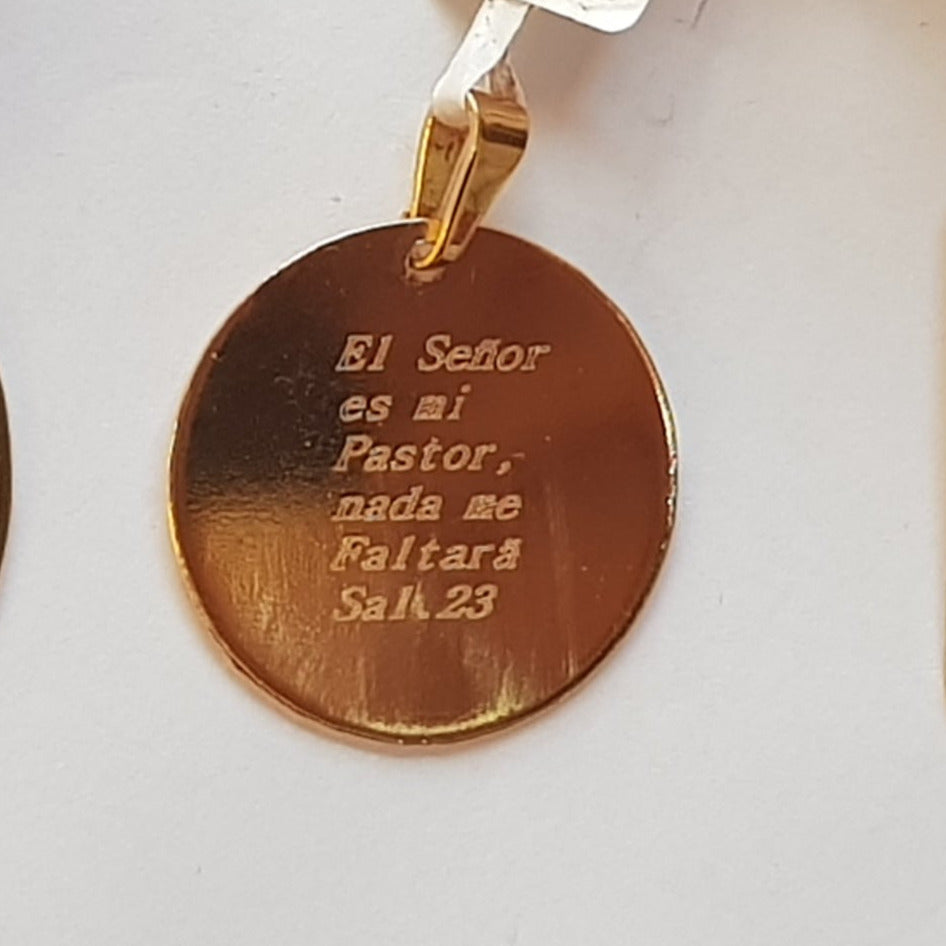Colgante Placa Circulo Personalizado Gold