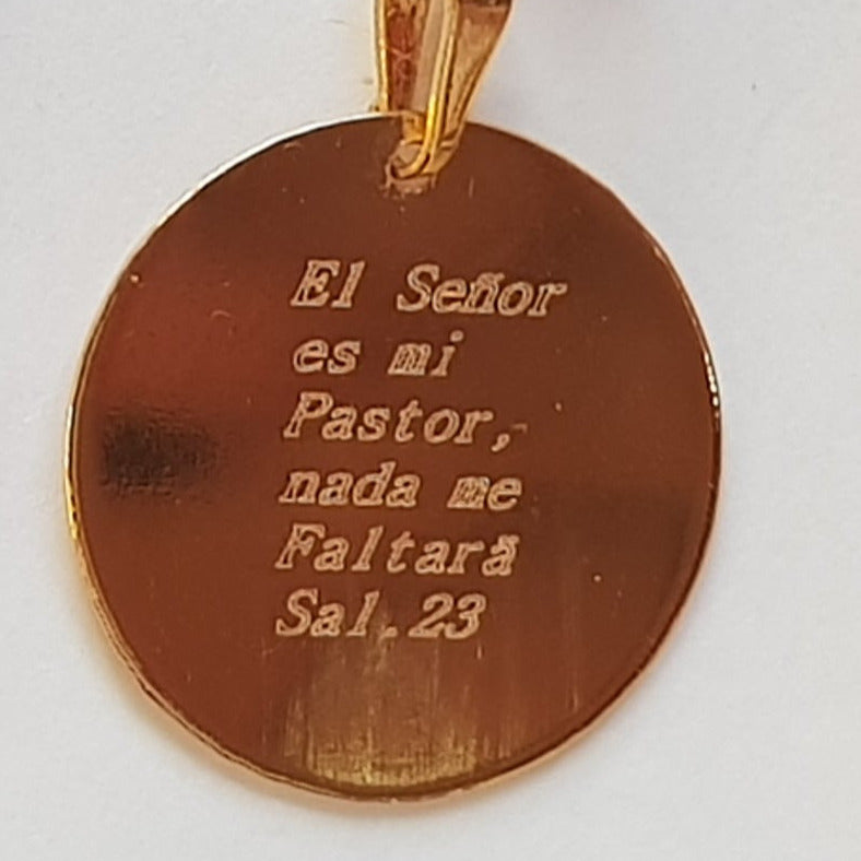 Colgante Placa Circulo Personalizado Gold