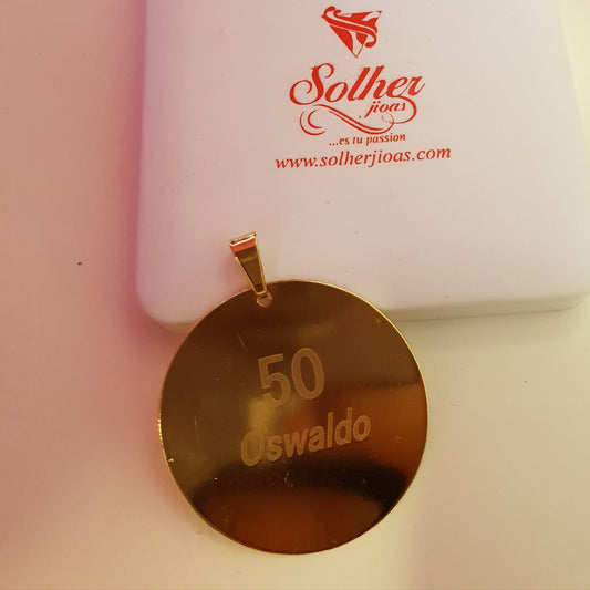 Colgante y Placa Circulo Gold T: G