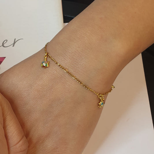 Pulsera Tortugita Multicolor Gold.