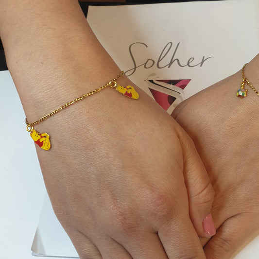 Pulsera Aleatorios Winnie the Pooh Gold.