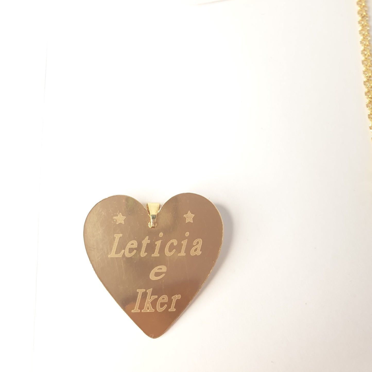 Cadena y Colgante Placa Corazon Gold T. G