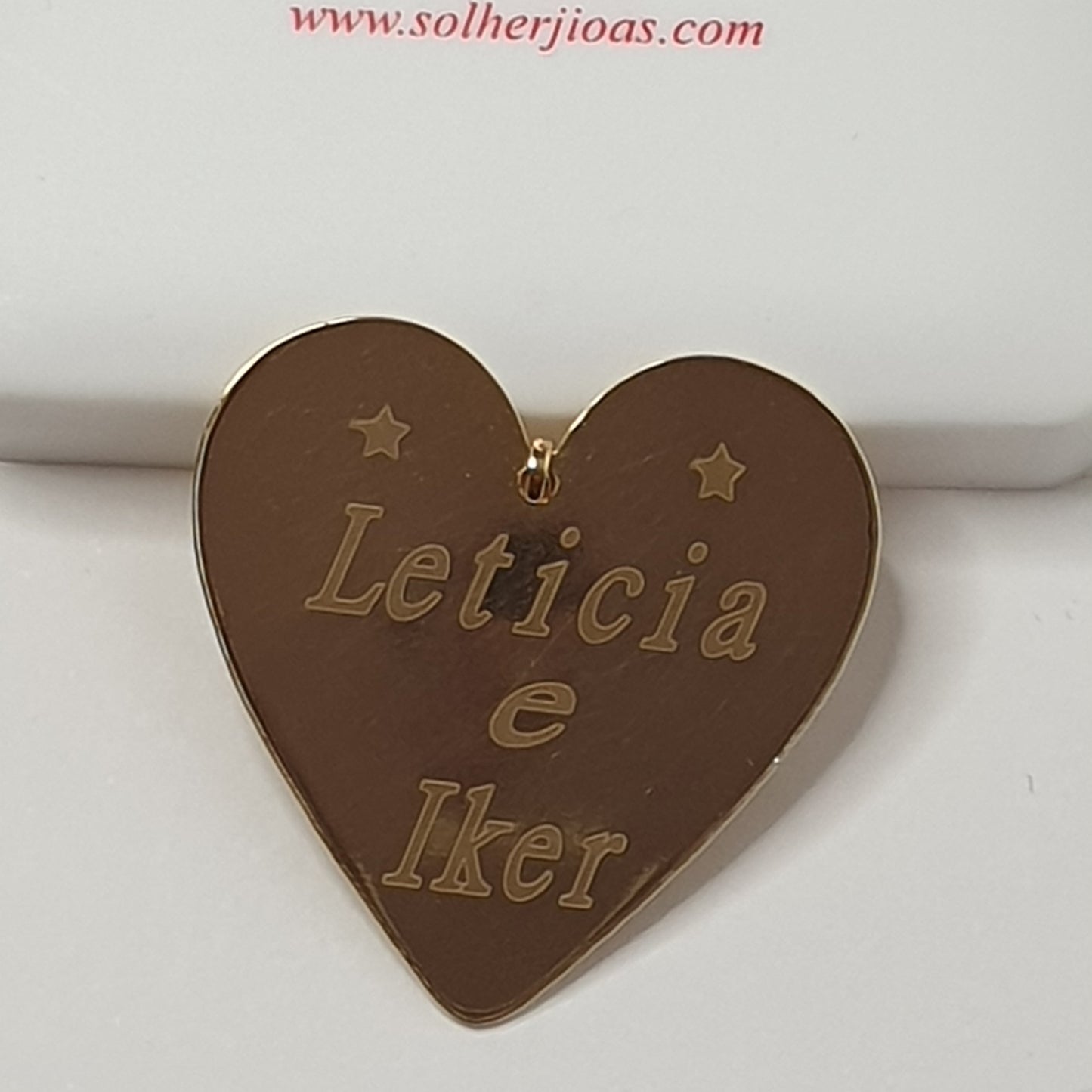 Cadena y Colgante Placa Corazon Gold T. G