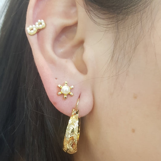 Pendientes Infinito Perla Gold.
