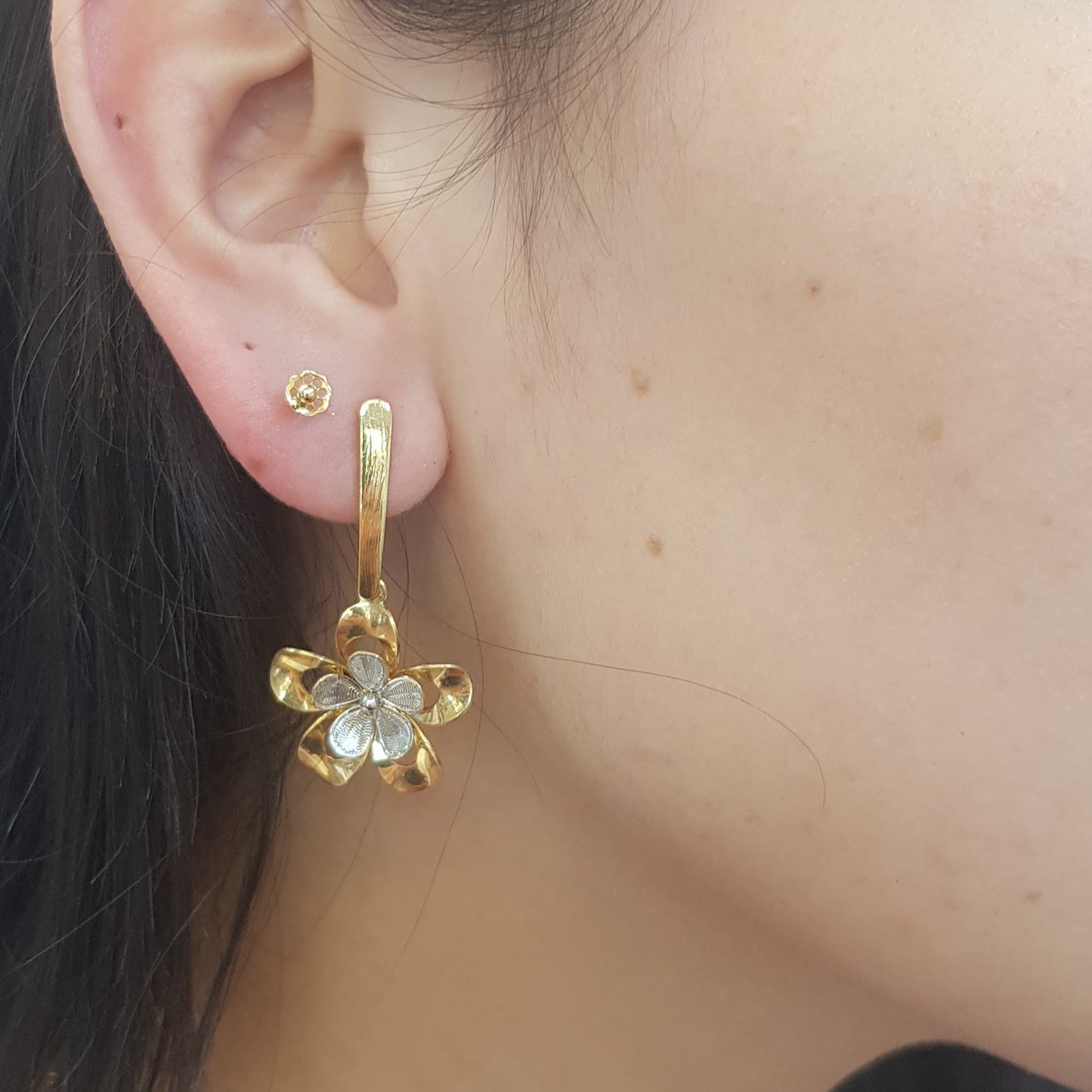 Pendientes Flor Orquídea Gold