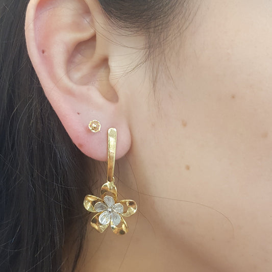 Pendientes Flor  Orquídea  Gold
