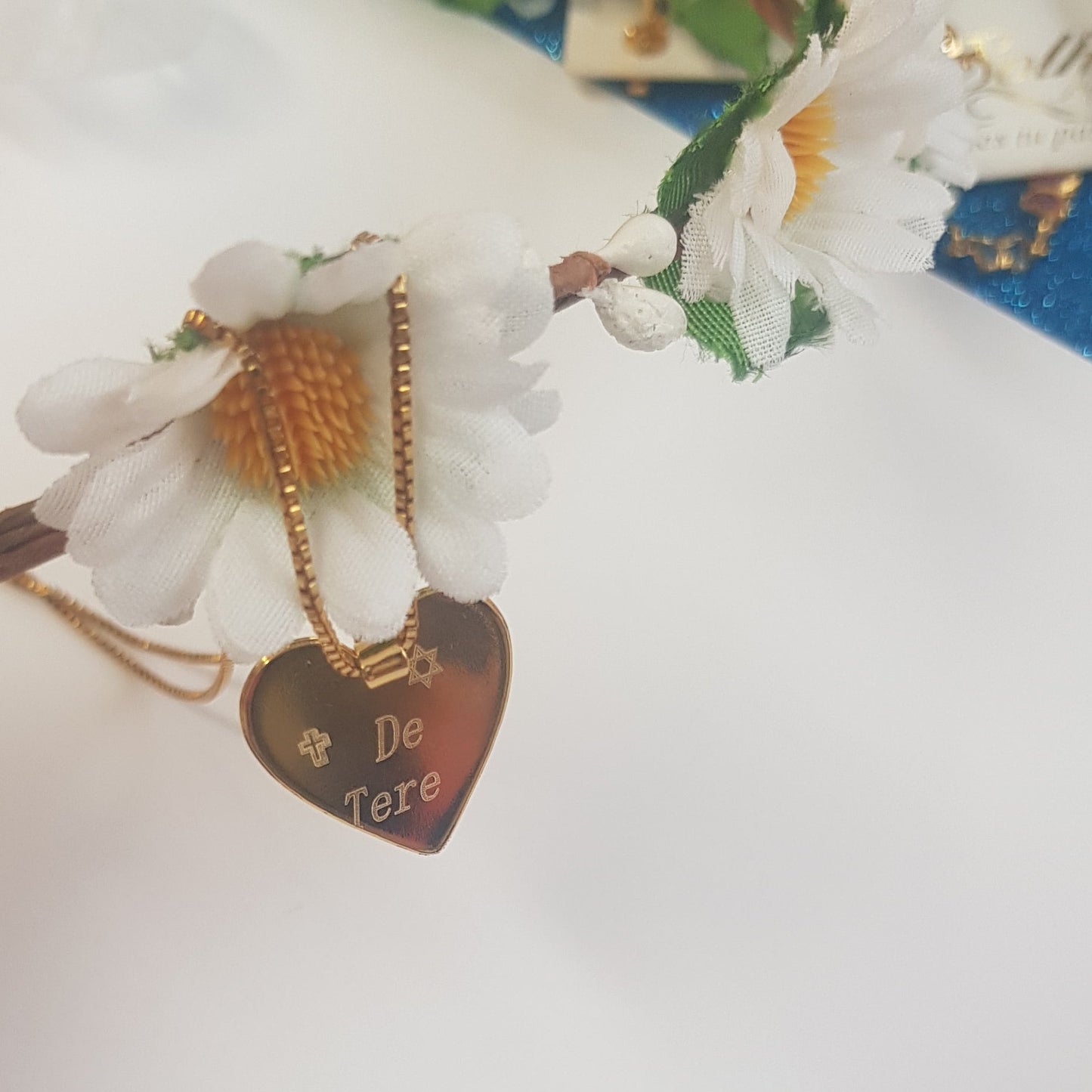 Cadena y Colgante Placa Corazón Gold Tamaño M