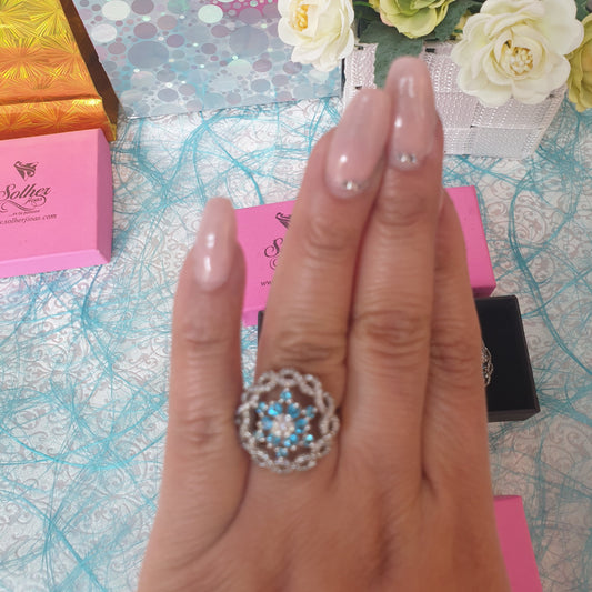 Anillo Flor Relevancia Plata