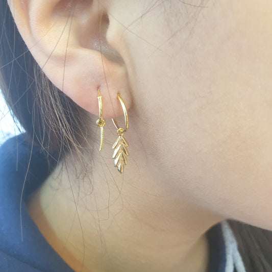 Argolla Hoja Silver and Gold Tamaño G