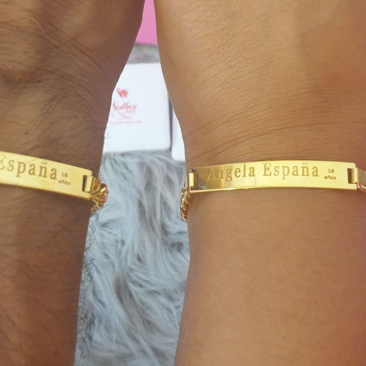 Conjunto dos pulseras para personalizar Ideal para amigos , hermanos o parejas