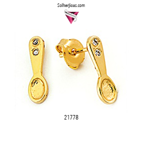 Pendientes Cucharita Mini con Circonitas