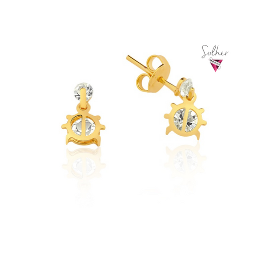 Pendientes Mariquita Mini con Circonita Gold