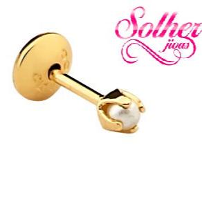 Pendientes Perla Cierre Rosca Gold.