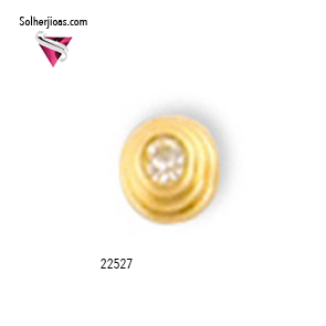 Pendientes Punto Espiral Mini con Circonita Cierre Rosca Gold.