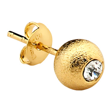 Pendientes Balín Relieve con Circón Gold.