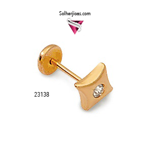 Pendientes Mini Tribal con Circonita Cierre Rosca Gold.