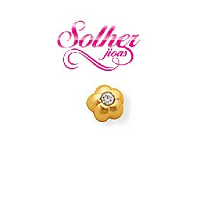 Pendiente Flor  con Circonitas   Gold.
