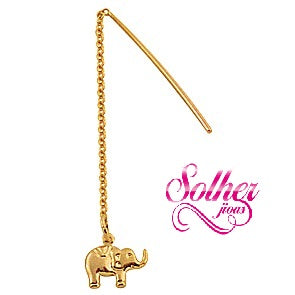 Pendientes Hilo Elefante Plano Gold .