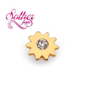 Pendientes Sol Mini con Circonitas Gold.