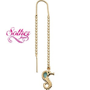 Pendientes Hilo Caballo de Mar Gold .