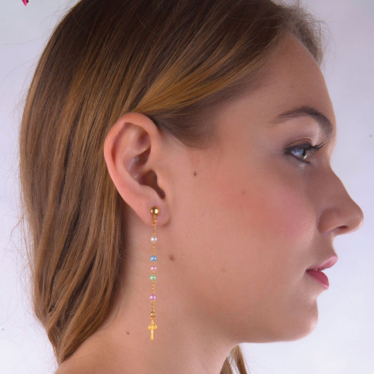 Pendientes Rosario Perla Gold.