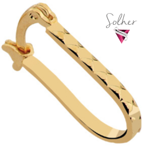 Argolla oval con Relieve Gold