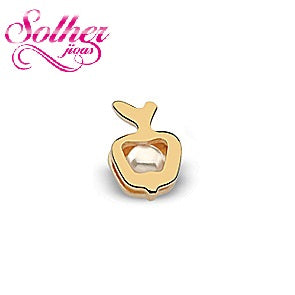 Pendiente Manzana Perla Gold.