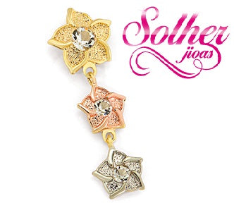 Conjunto Flores Tres Gold