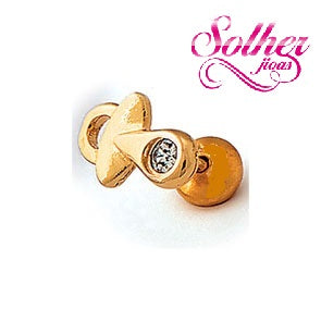 pendientes Chupete Mini Con Circonitas Gold.