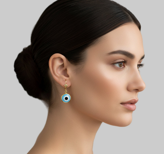 Pendiente OJO TURCO Gold cierre Ballestilla .