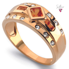 Anillo Darly con circonitas finas Gold.