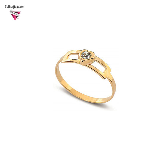 Anillo Corazon Circonitas Gold