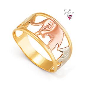 Anillo Tres Elefantes Gold