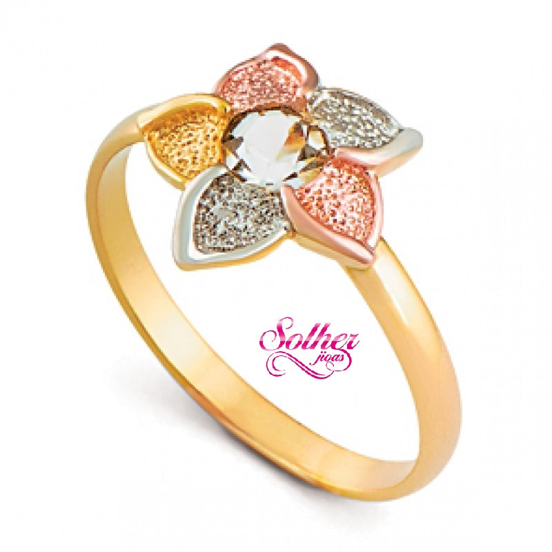 Anillo Flor Tres Gold