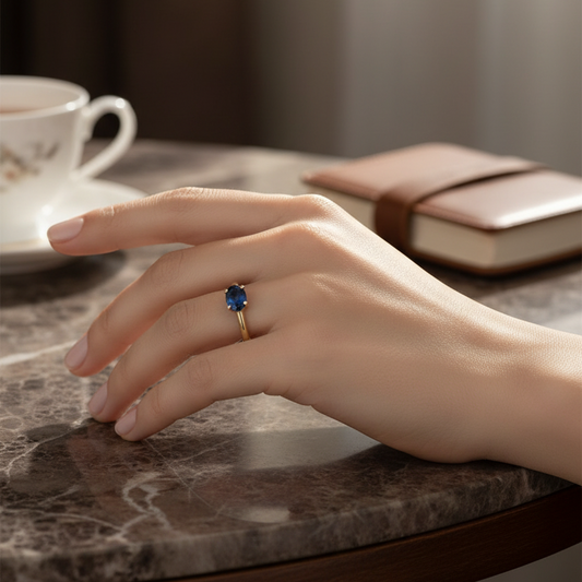 anillo Oval M zafiro
