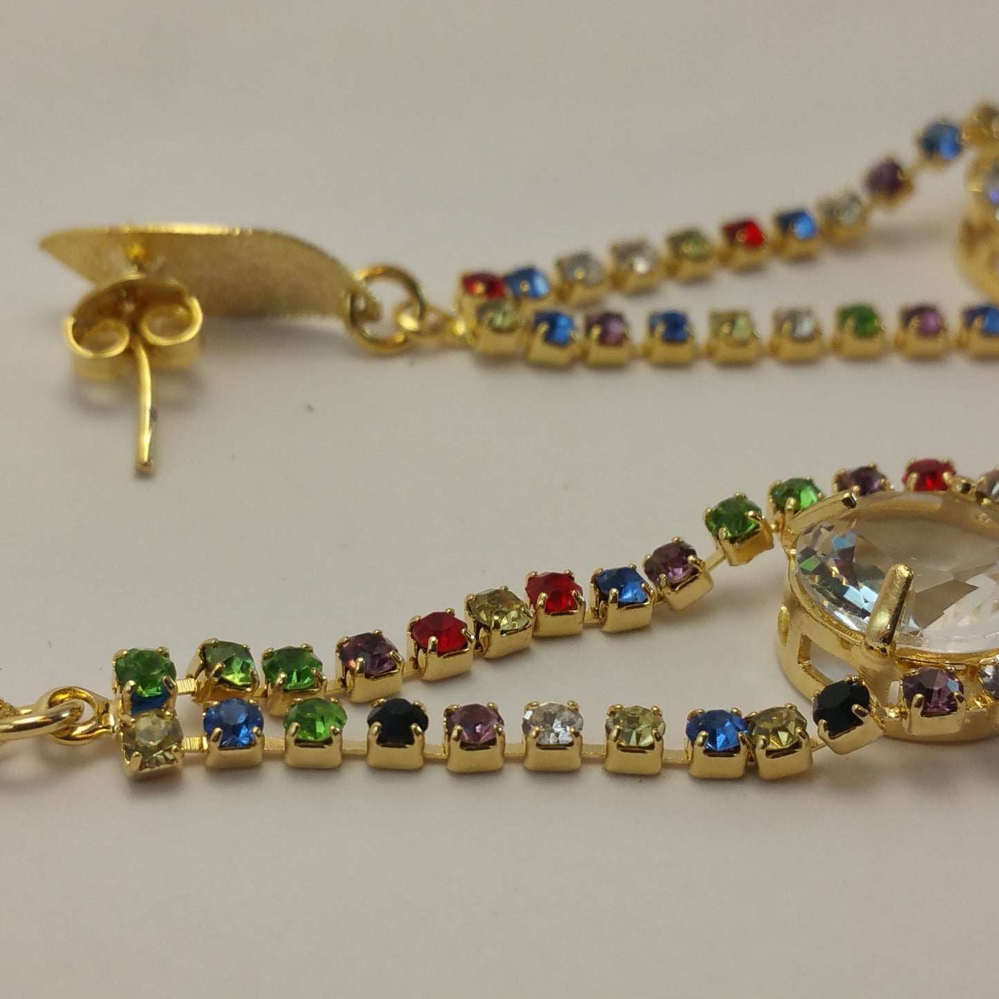 Pendientes Fiesta Multicolor Circonitas Finas Gold