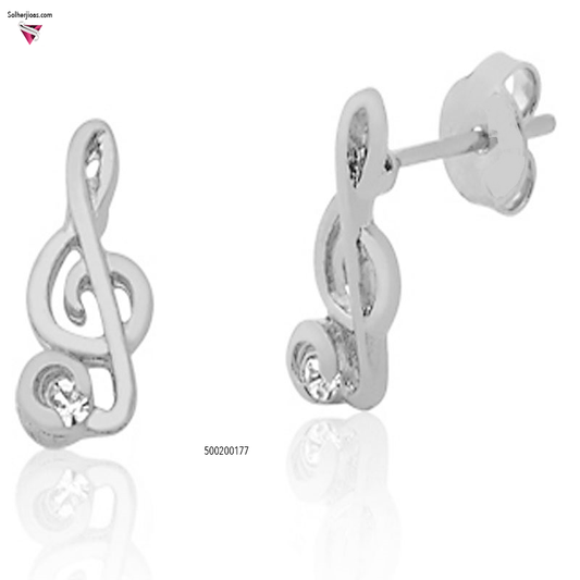 Pendientes Signo Musical & Mini con Circonitas Plata.