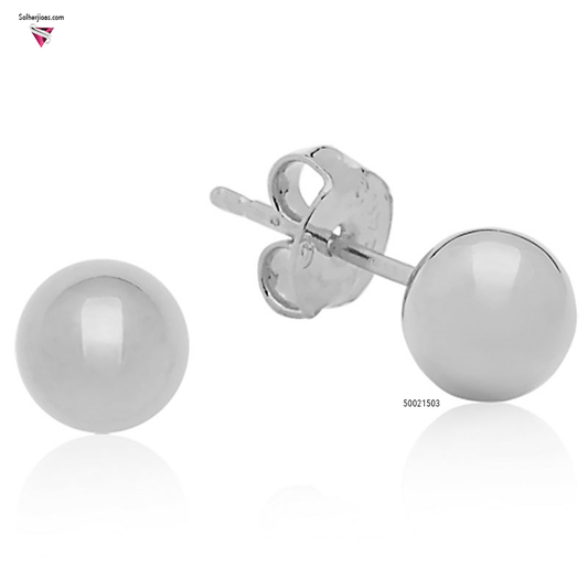 Pendientes Balín N:6 Cierre PRESION Plata.
