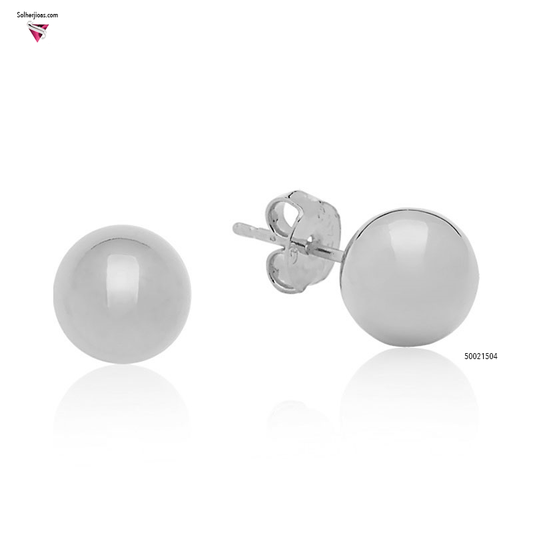 Pendientes Balín N:5 Cierre PRESION Plata.