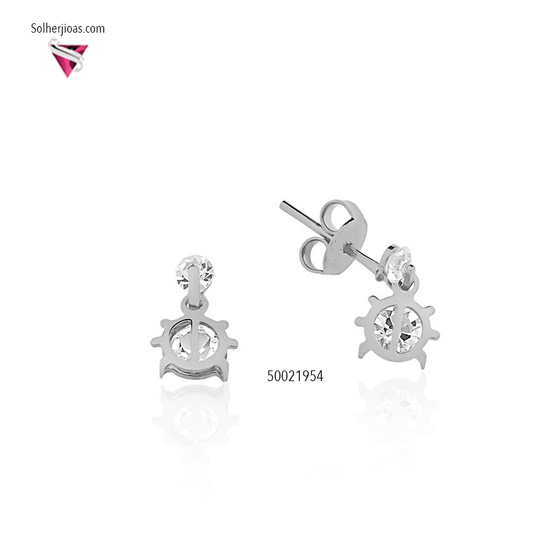 Pendientes Mariquita Mini con Circonita de Plata