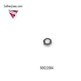 Pendiente Heptágono Esmaltado con Circón Plata.