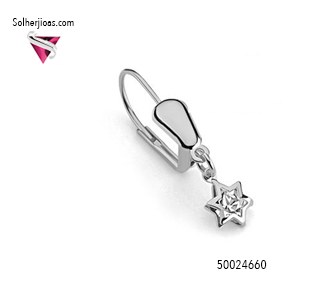 Pendiente Mini Estrella con Circón Plata cierre Ballestilla .