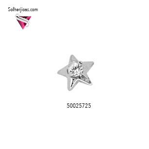 Pendiente Estrella XS con mini Circón Plata Cierre Rosca .
