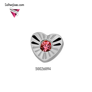 Pendiente Corazon con mini circón Plata cierre Rosca .