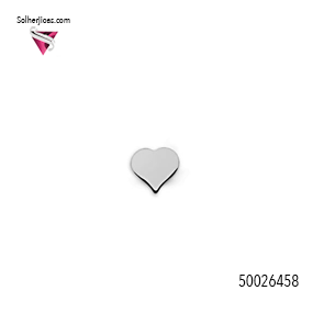 Pendiente Mini S Corazon Liso Plata cierre Presión .