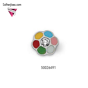 Pendiente Florecita Esmaltado Plata cierre Rosca .