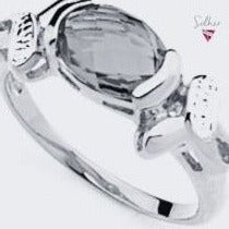 Anillo Lirios Cristal Austriaco Plata